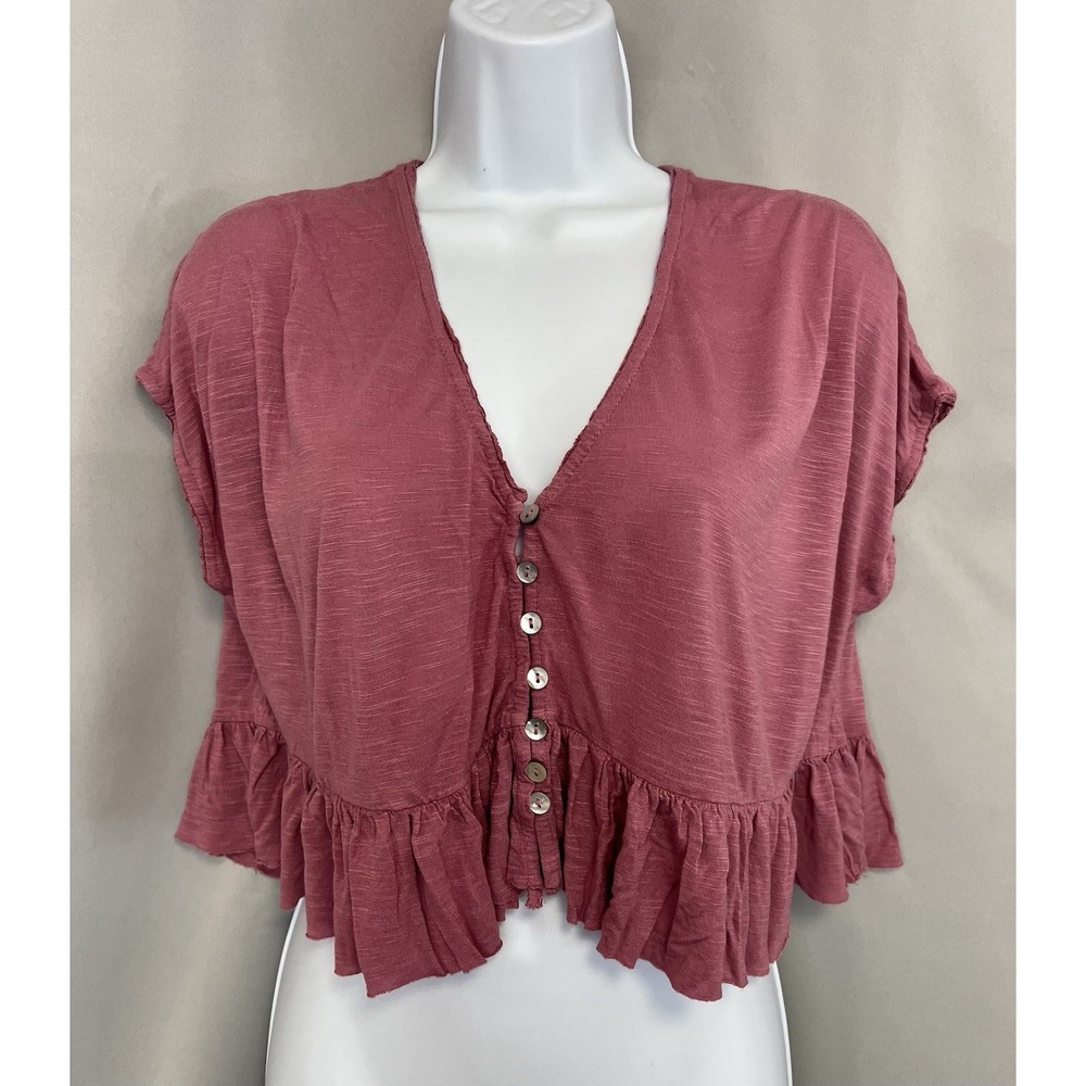 Lucky Brand Crop Top Pink Women's Sz Medium